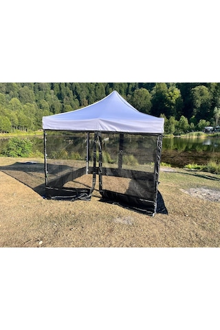 3x3 M 35 Mm Altıgen Sineklikli Gazebo Tente Beyaz