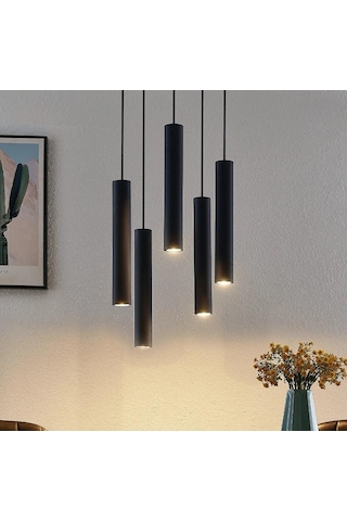 Mylights Panasanıc Ampullü Beşli Led Avize Gu 10 Duylu Led Ampul Günışığı Ürün Içınde Cıkmaktadır Siyah