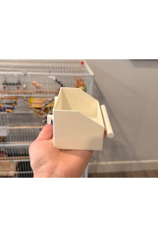 Buradabulabilirsin 3d Baskı Kuş Kafesi Banyo Ve Yemlik Kabı Geniş Kuş Kafesi Su Kabı Kanarya Muhabbet Kuşu Kabı Beyaz Bbz