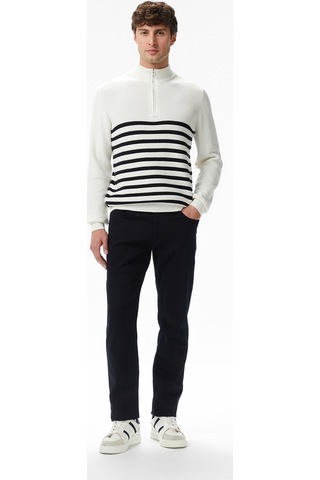 Nautica Erkek Krem Classic Fit Kazak Çizgili S57216t Krem