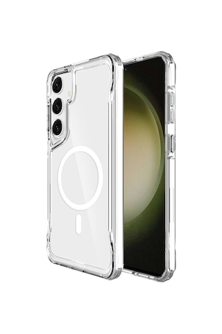 Galaxy S24 Plus Uyumlu Kılıf Zore Magsafe Şarj Özellikli T-max Magsafe Kapak-renksiz Renksiz