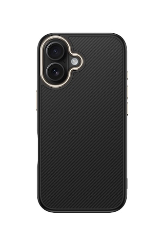 Nourthkiingdom Apple Uyumlu iPhone 16 Plus Kılıf M-safe Şarj Özellikli Karbon Fiber Görünümlü Nrtk Antina Kapak - Siyah Siyah