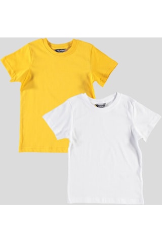 Sedacan Kostüm Unisex Çocuk Sarı Düz Baskısız Penye T-shirt SARI