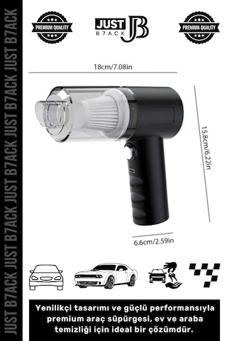 Otosüpürge 9000pa Çekiş Güçlü Emiş Gücü Hafif 4000mah Lityum Pil Şarjlı Araç Süpürgesi