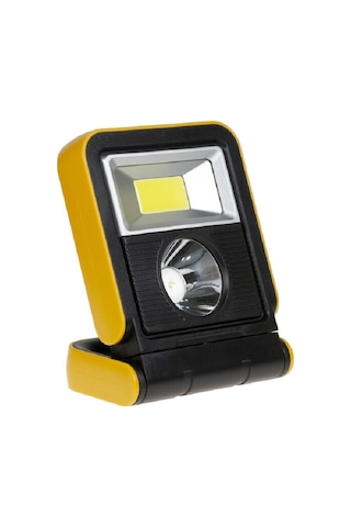 Pilli 2 Farklı Modlu El Feneri ve Işıldak Modu 360 derece Dönen T Siyah