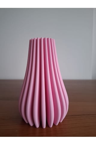 Spiral Vazo - 15 Cm Pembe