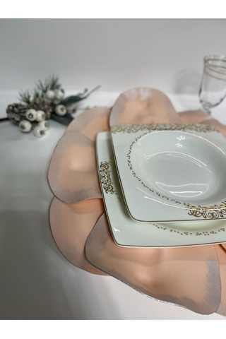 Eva Lateks Supla Amerikan Servis Pudra Gümüş Kenar Tasarım Pudra