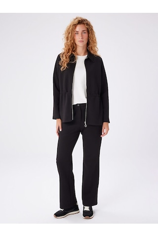 Faik Sönmez Relax Beli Tünelli Fermuarlı Örme Overshirt Tunik W27tnk019 Uw27tnk01910 Siyah