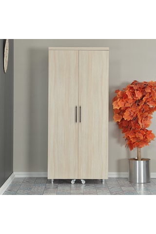 Pasific Home Guzzo Tekerlekli Kiler Çok Amaçlı Erzak Dolabı 80 cm Açık Meşe