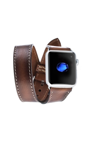 Bouletta Apple Uyumlu  Watch Deri Kordon 42-44-45 MM Çift Tur Taba