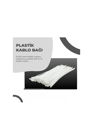100 Adet Kablo Bağı Siyah Plastik Cırt Kelepçe Amerikan Kelepçe Dayanıklı Kablo Toplama Bağı Elektrik, Genel