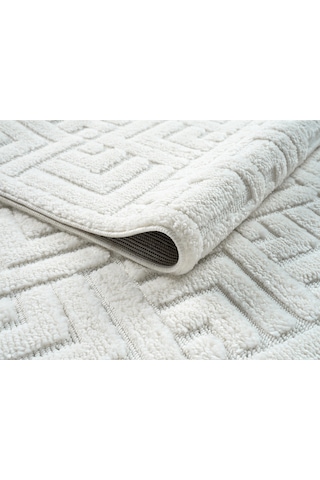 Mariesse Home Elit Bukleli Yumuşak Peluş Post Shaggy Çocuk Odası Oturma Odası Salon Mutfak Halısı Beyaz
