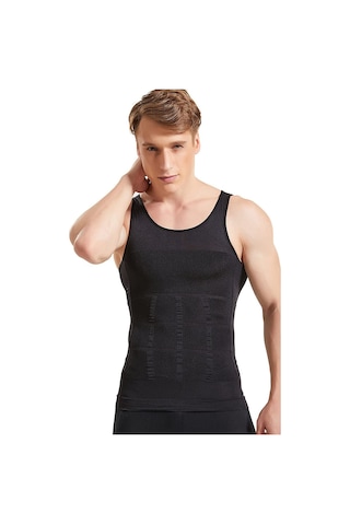 Göbek Sıkılaştırıcı Erkek Siyah Korse Atlet Siyah