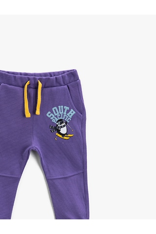 Koton Jogger Eşofman Altı Pamuklu Belden Bağlamalı Mor 2kmb48848tk