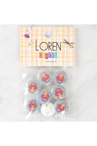 Loren Crafts 8'li Emzik Düğme - 1010