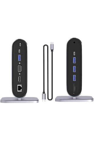 Type-c Support 4 K 12 In 1 Dock Model Pd Station Çoklayıcı Dönüştürücü Çevirici 12'si 1 Arada Dock, Hdmı 4k, 100mbps Ethernet, 3 X Usb-a 3.0 Ve 100w Usb