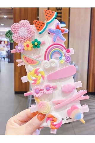 Nosko Çocuklar İçin Saç Tokaları 331356832 Kırmızı - Turuncu