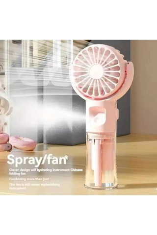 El Tipi Sulu Buharlı Fan Şarjlı Vantilatör Mini Masaüstü El Fan Taşınabilir 3 Kademeli Usb Pervane