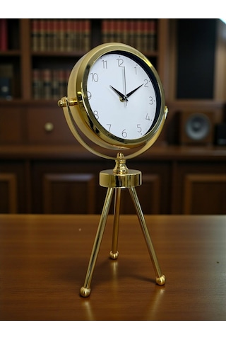 Büro Ev Ofis Hediyesi İçin Golden Prestij Üç Ayaklı Style Masa Saati Diğer