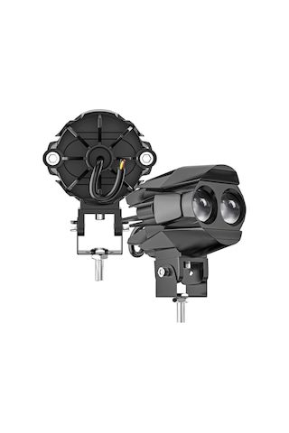 Motosiklet Çift Göz Led Lazer Sis Farı Delici Beyaz Sarı Çift Renk 12-80 Volt 2 Adet