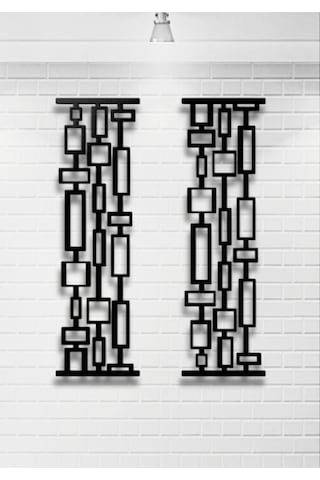 Geometrik 2 Li Metal Duvar Dekoru Seti 24x70