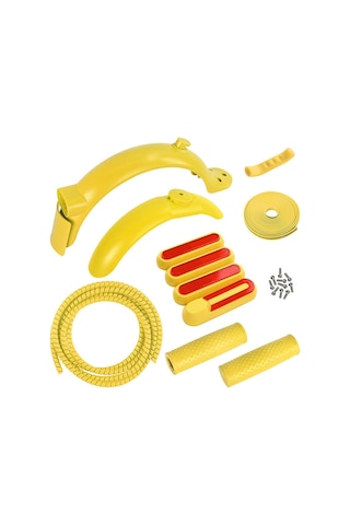 7 Adet / Paket Xiaomi M365 / 1s / M365 Pro / M365 Pro 2 Elektrikli Scooter Dönüşüm Kiti Arka Çamurluk Fren Jant Kapağı Yedek Aksesuar - Sarı