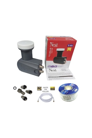Uydupark Next YE- 404 4'Lü Lnb + 40 M Next Kablo + Contalı Konnektör 4 Adet