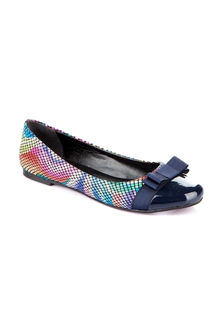 Fox Shoes Lacivert/renkli Kadın Babet 9726019507 Lacivert