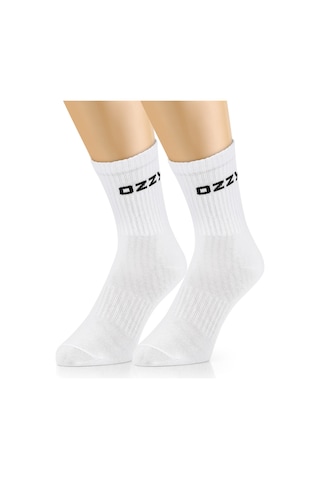 Ozzy Socks 3 Çift Uzun Konçlu Tenis Spor Çorabı Beyaz Paket Beyaz