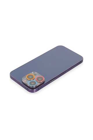 Apple iPhone Uyumlu 13 Pro Renkli Kamera Lens Koruma Cam - Pembe-mavi Çok Renkli