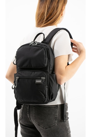 Sanmorris Unisex Suya Dayanıklı Paraşüt Kumaş 5 Bölmeli Laptop Bölmeli Seyahat Ve Okul Çantası Sı-6032 Siyah Düz