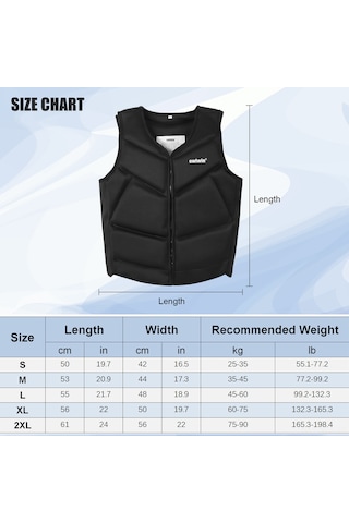 Konesam Xl Gri Siyah Kenar Çocuklar İçin Neopren Kayaklama Sualtı Yüzme İçin Hafif Kurtarma Yeleği