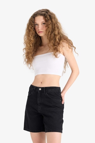 Defacto Yüksek Bel Jean Bermuda Şort E4702ax25smnm40 Siyah