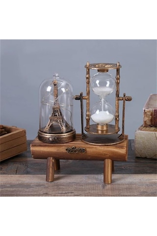 Kişiye Özel Işıklı Eyfel Kulesi Dekoratif Kum Saati