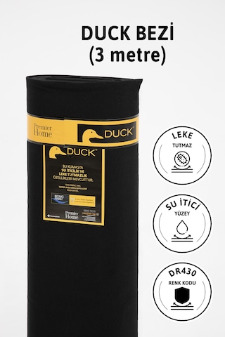 Premier Metrelik Duck Keten Kumaş Su İtici Bez 3 Metre Dr430 - Si Siyah