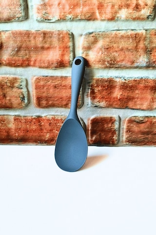 Silikon Sert Pilav Kaşığı -servis Kaşığı- Gri Renk - 1 Adet- 21 Cm