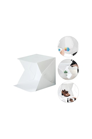 Katlanabilir Mini Fotoğraf Kutusu Işıklı Ürün Çekim Çadırı 40x40x40