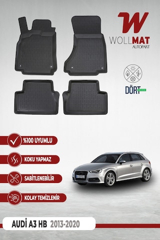 Audi A3 Hb 2013-2020 3d Havuzlu Paspas Seti