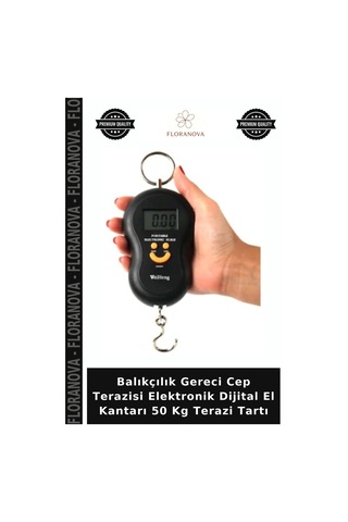 Balıkçılık Gereci Cep Terazisi Elektronik Dijital El Kantarı 50 Kg Terazi Tartı