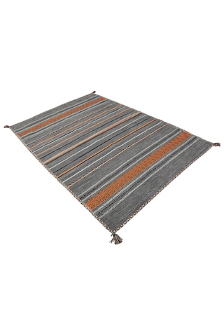My Home Halı Trb-03 Iskandinav Pamuk Kilim El Dokuma Koyu Gri 120x180 Koyu Gri