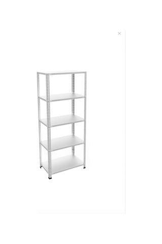 5 Katlı Galvaniz Çelik Raf - Depo, Arşiv, Kiler, Dosya, Market Rafı 31x93x150 Cm Çok Amaçlı Çelik Raf Gri
