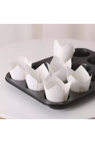 Fastbuy 200 Adet Doğal Kağıt Tulip Fıstık Kasesi - Isı Dayanıklı Tek Kullanım Pastane Ocak Ev Fırını İçin Diğer