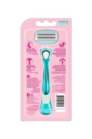 Dorco Everjoy 6 Bıçaklı Kadın Sistem Tıraş Makinesi 1 Sap + 1 Başlık