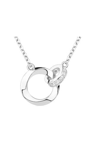 5a Zirkonya Çift Daire Kolye Zincirli Gümüş Kadın Kolye Gümüş Kadın Altın Kaplama Kız Kardeş Dostluk Anne Kız Kolye Doğum Günü Anneler Günü Sevgililer Günü Hediyeleri Diğer