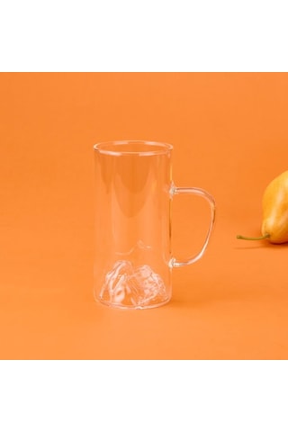 Chef Star Borosilikat Dağlı Kulplu Bardak - Şeffaf - 300 Ml Şeffaf