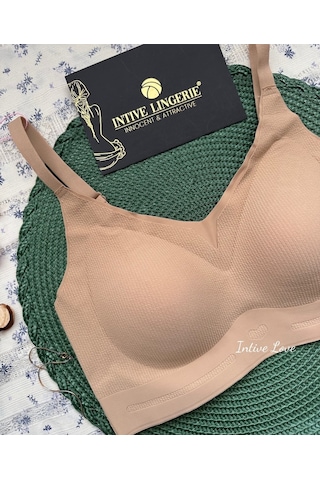 Intive Pureform Balensiz Dikişsiz Kopçasız Dokulu Seamless Bralet Koyu Bej