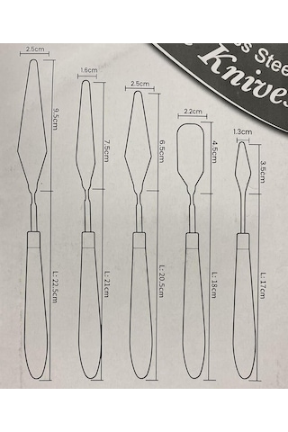 Resim Spatula Seti Boya Palet Bıçağı 5 Parça