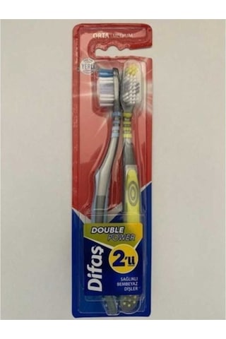 Difaş Double Power Diş Fırçası Orta Sert 2'li