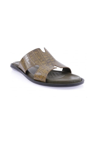 Dgn 3019-23y Erkek Merdane Baskili Terlik 3019-2133-R7098 Haki