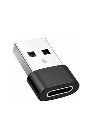 Usb To Type-c Dönüştürücü/çevirici, 3a Hızlı Şarj Ve Veri Aktarımı, Otg, Mini Boy Siyah, İphone Ve Dizüst